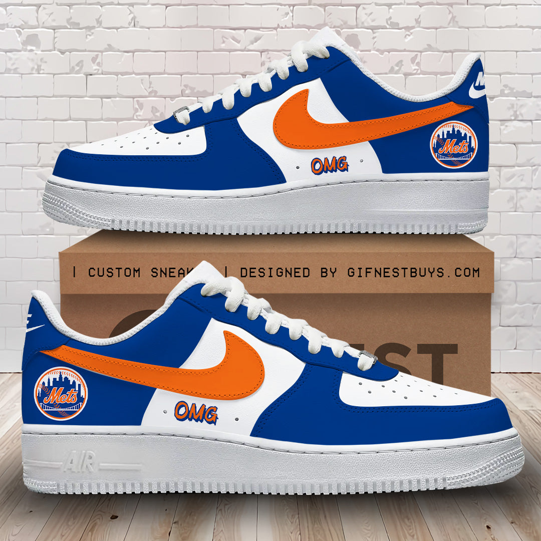 Ideafootwear New York Mets Air Low-Top Sneakers Shoes For Men And Women 5