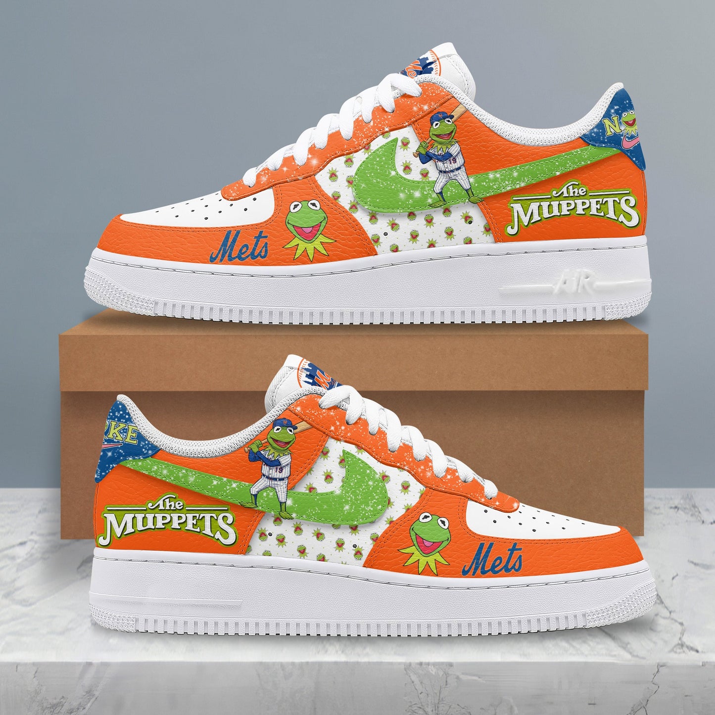 Ideafootwear New York Mets x The Muppets Air Low-Top Sneakers Shoes For Men And Women 2