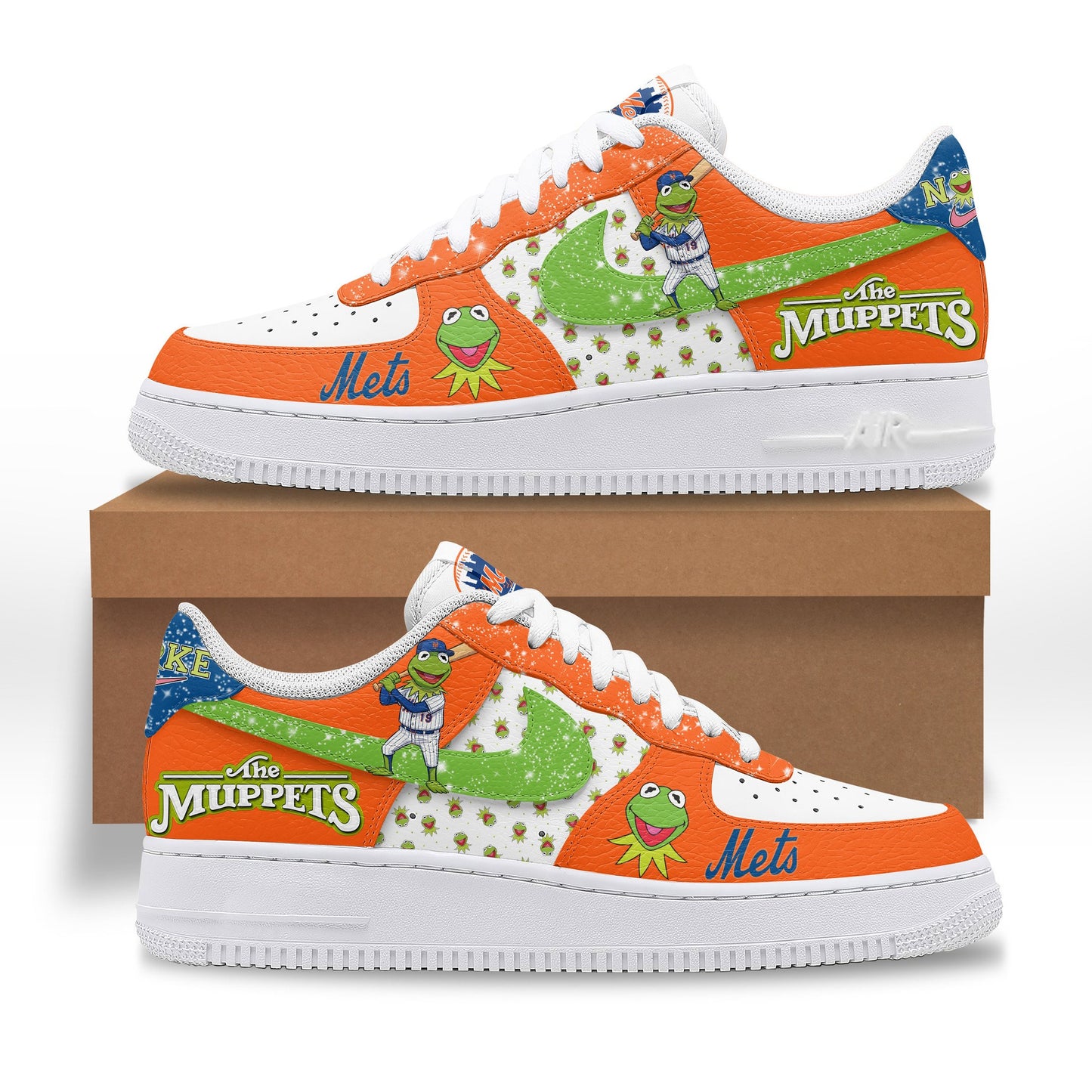 Ideafootwear New York Mets x The Muppets Air Low-Top Sneakers Shoes For Men And Women 2