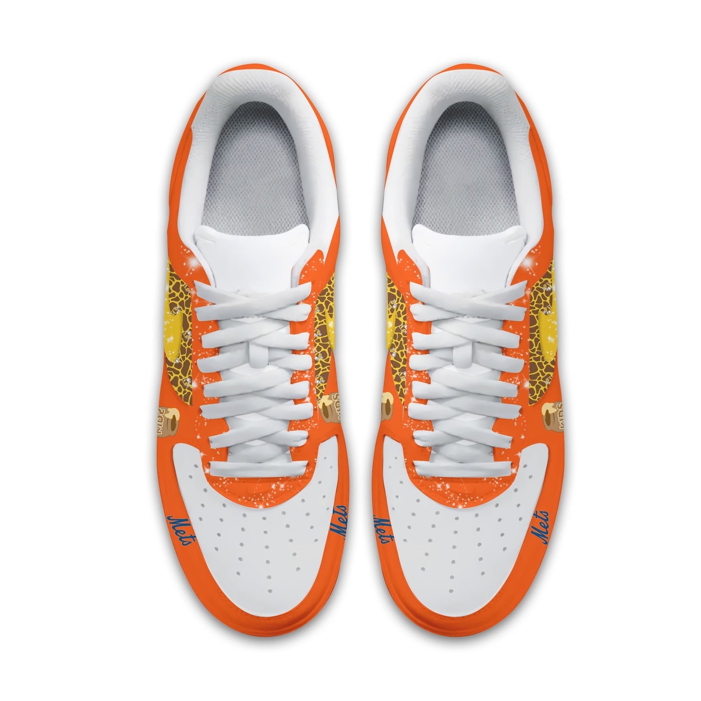 Ideafootwear New York Mets x Winnie the Pooh Air Low-Top Sneakers Shoes For Men And Women 1