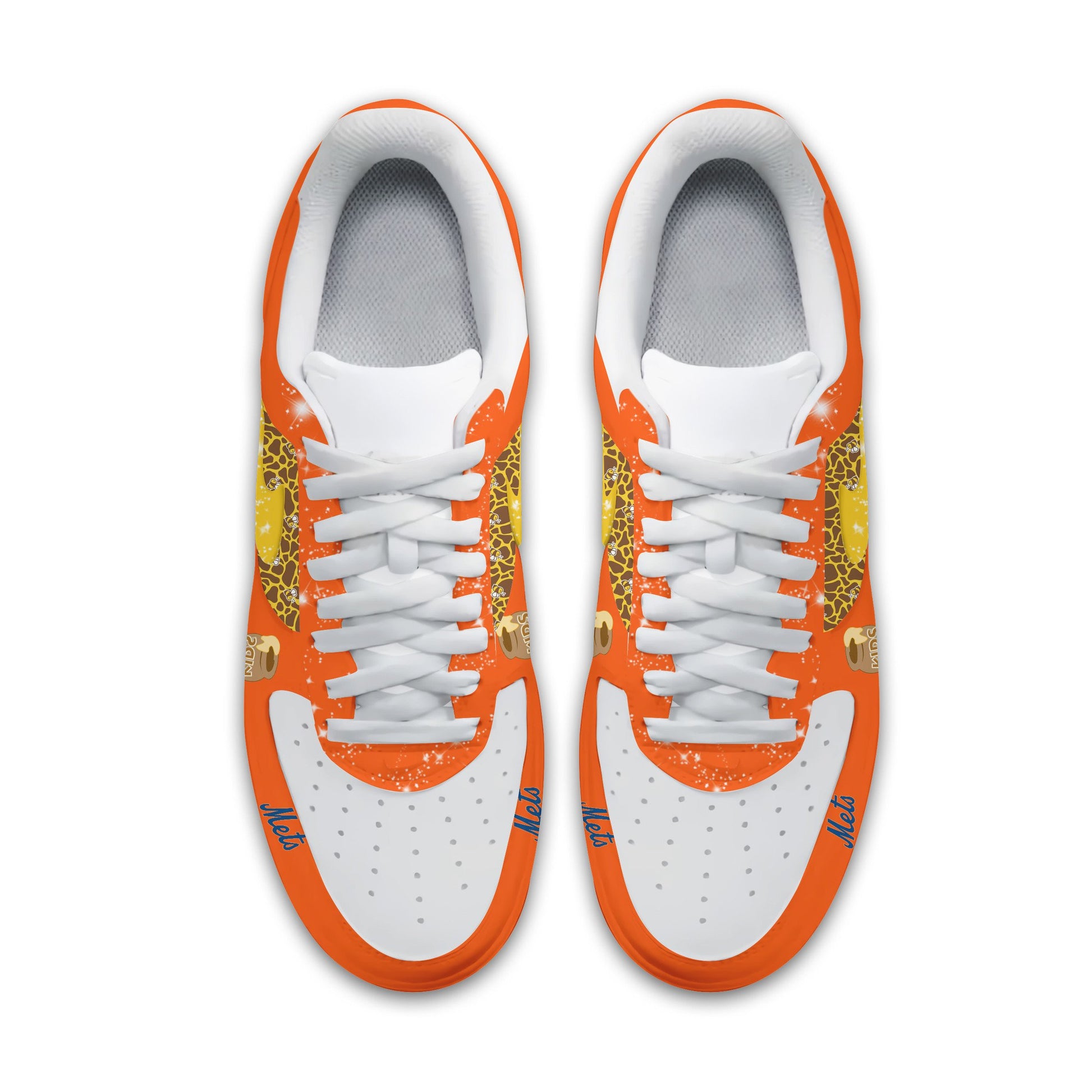 Ideafootwear New York Mets x Winnie the Pooh Air Low-Top Sneakers Shoes For Men And Women 1
