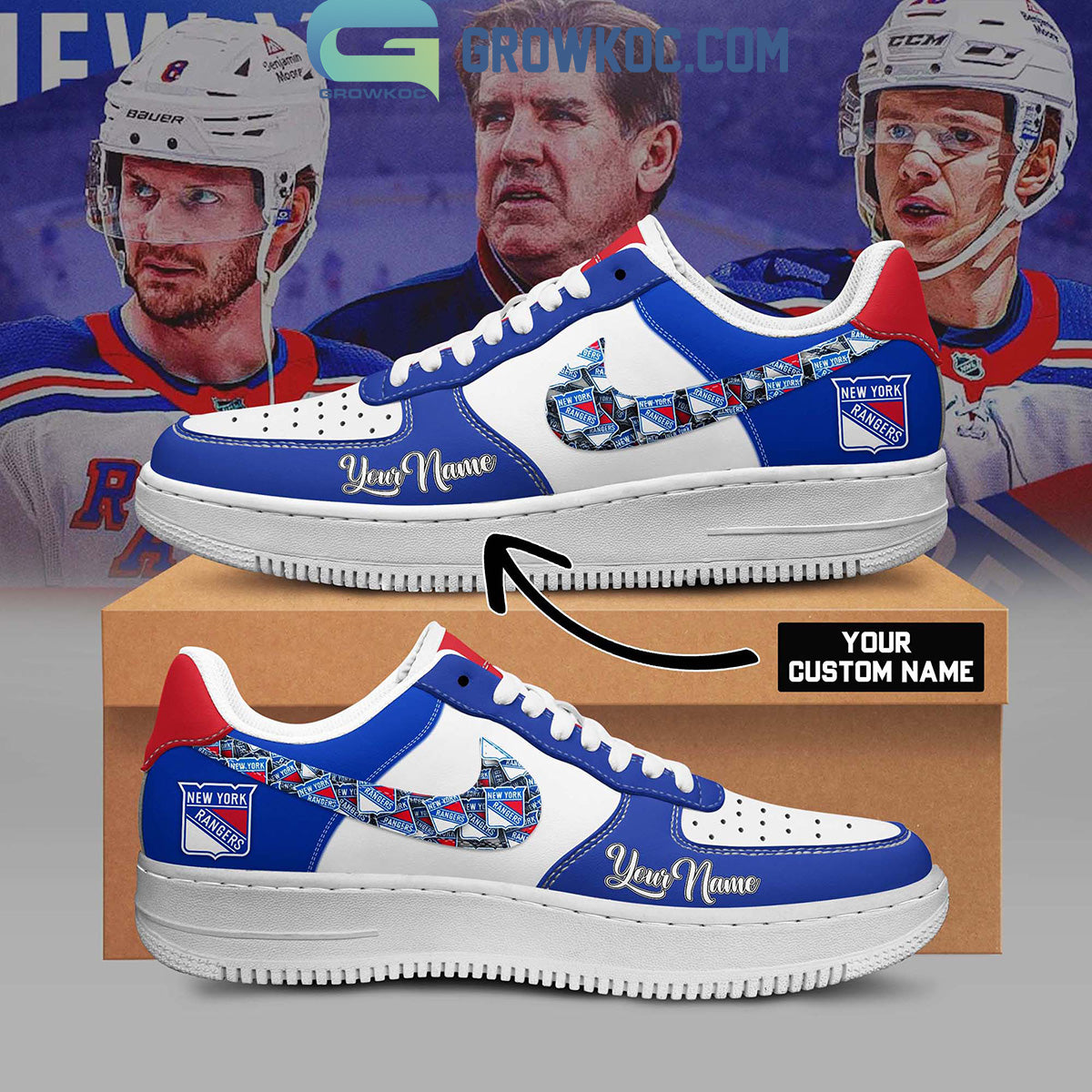 Ideafootwear New York Rangers Air Low-Top Sneakers Shoes For Men And Women 2