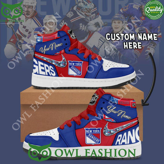 Ideafootwear New York Rangers AJ1 High Sneakers Shoes For Men And Women 8
