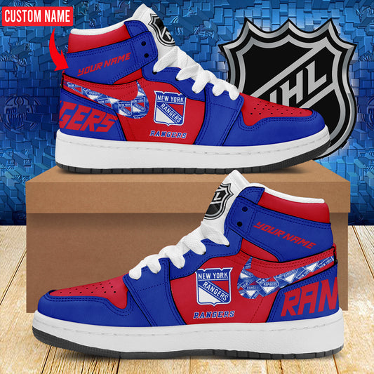Ideafootwear New York Rangers AJ1 High Sneakers Shoes For Men And Women 7