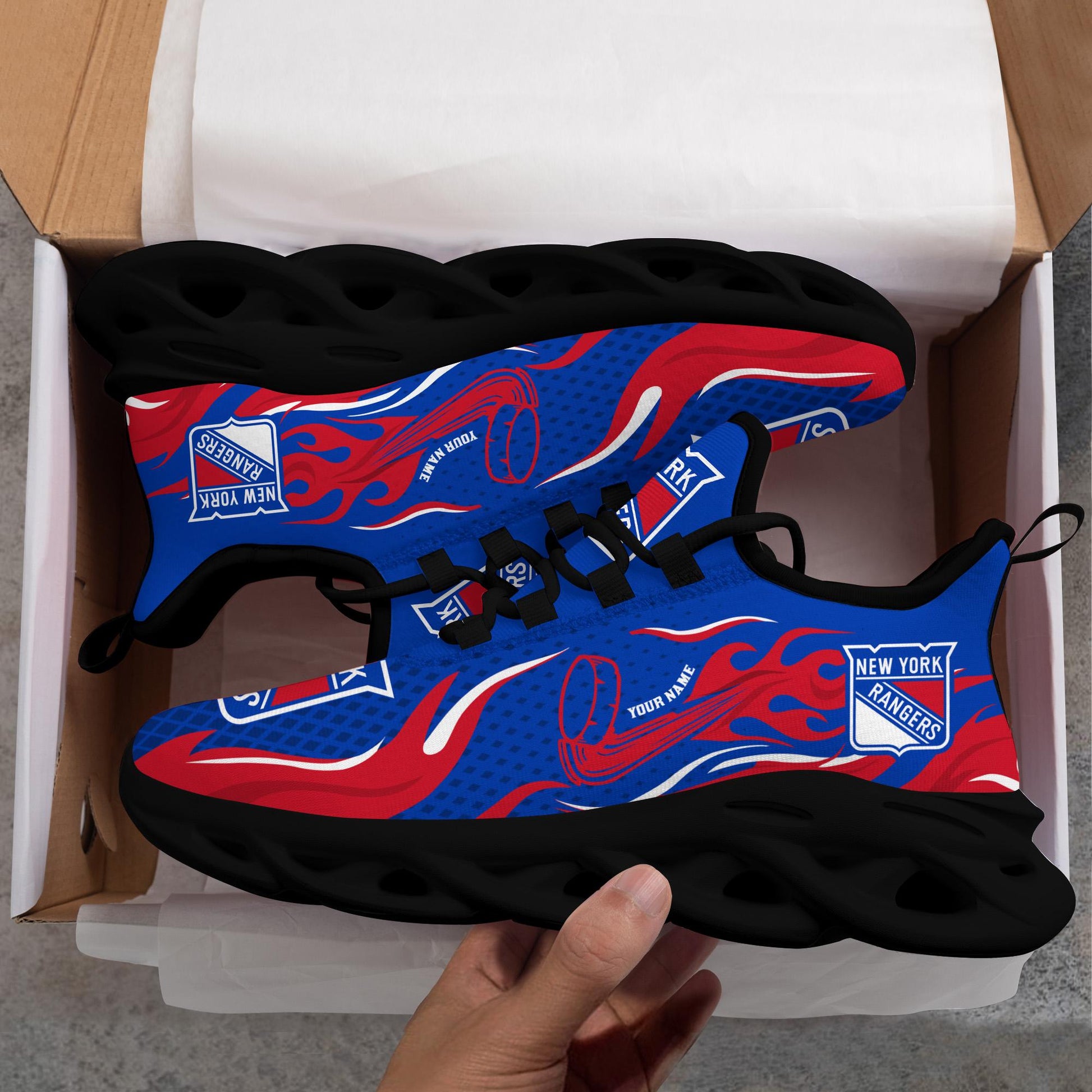Ideafootwear New York Rangers Max Soul Shoes Sneakers For Men And Women 3