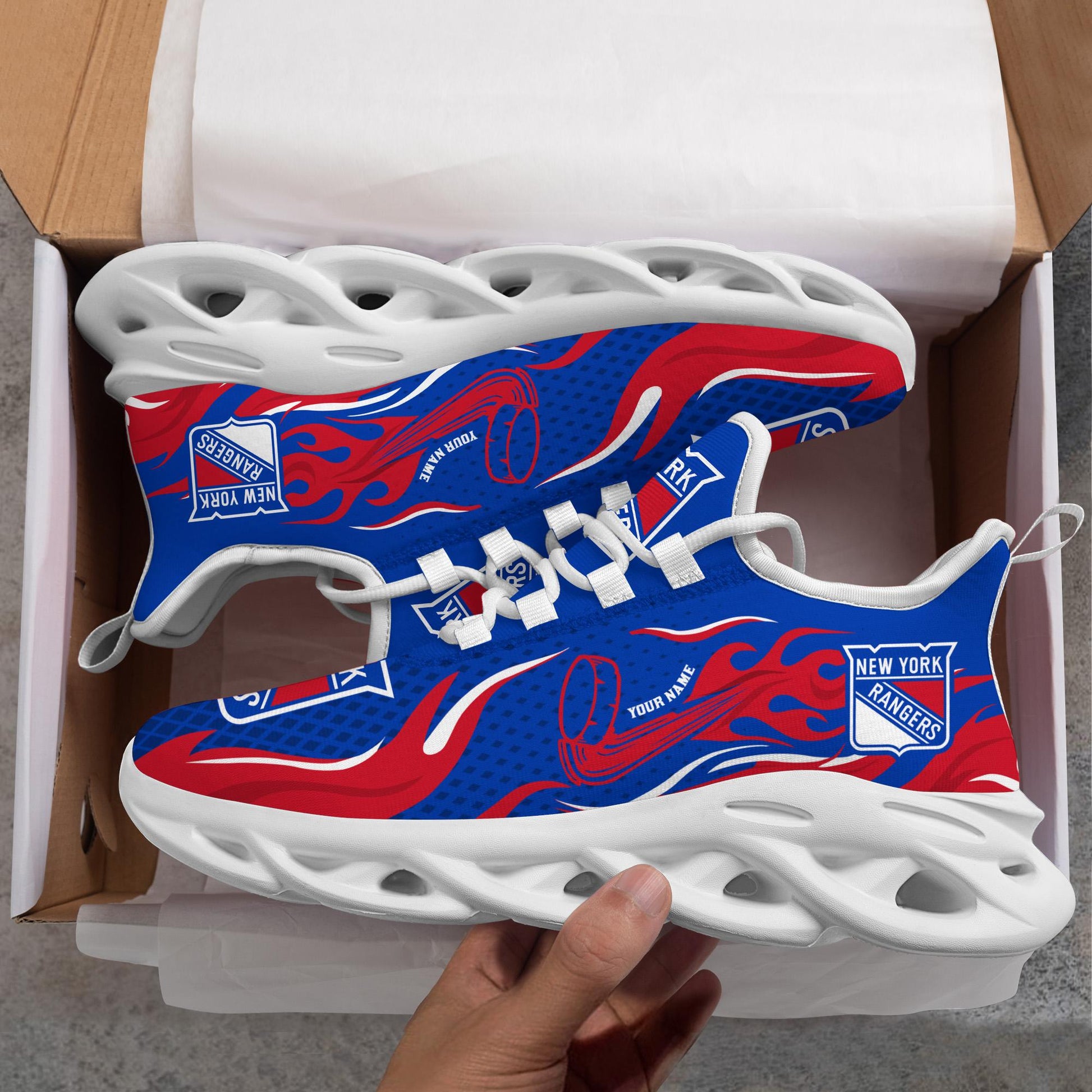 Ideafootwear New York Rangers Max Soul Shoes Sneakers For Men And Women 3