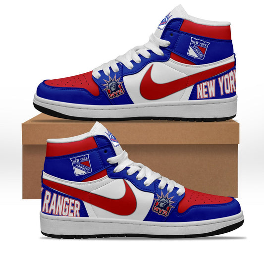 Ideafootwear New York Rangers AJ1 High Sneakers Shoes For Men And Women 11