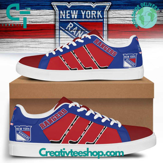 Ideafootwear New York Rangers Skate Stan Shoes Sneakes For Men And Women 1