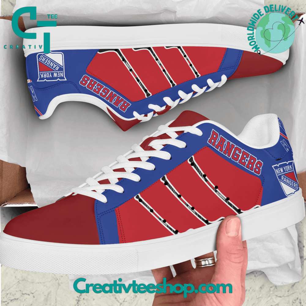 Ideafootwear New York Rangers Skate Stan Shoes Sneakes For Men And Women 1