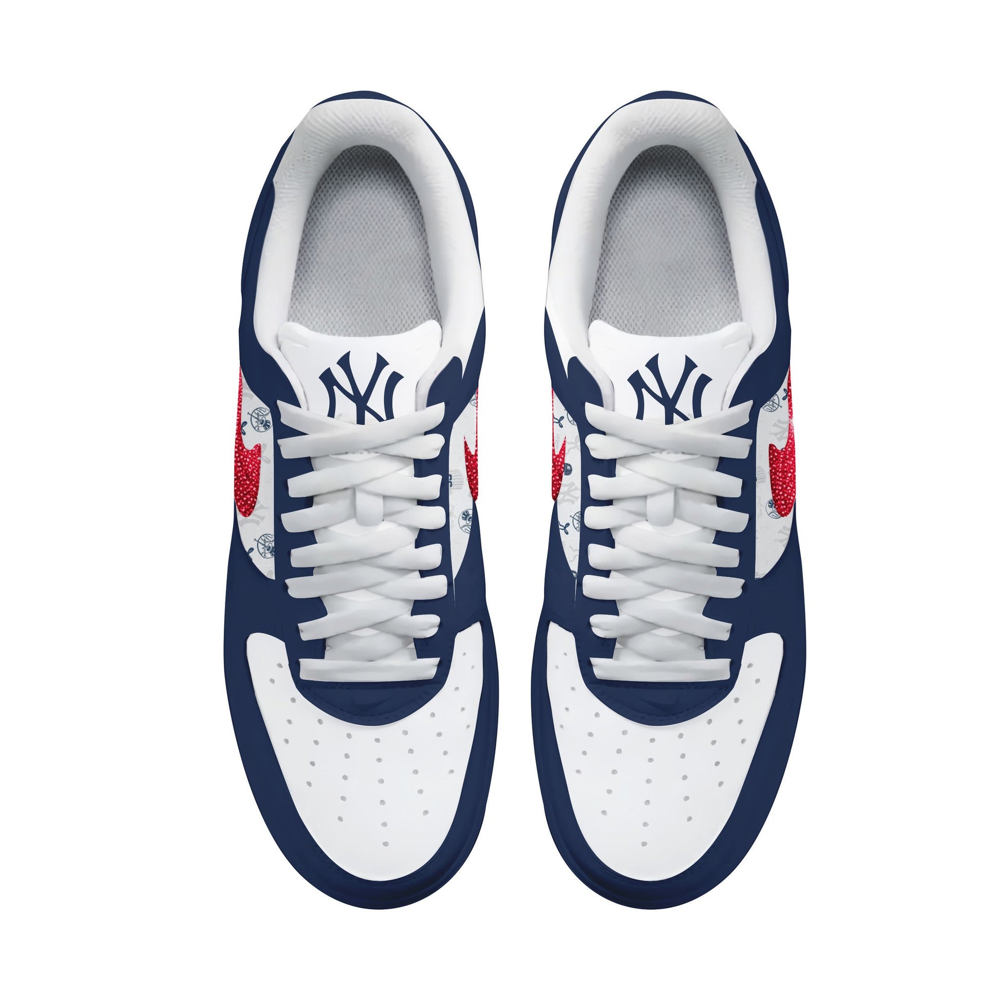 Ideafootwear New York Yankees Air Low-Top Sneakers Shoes For Men And Women 4