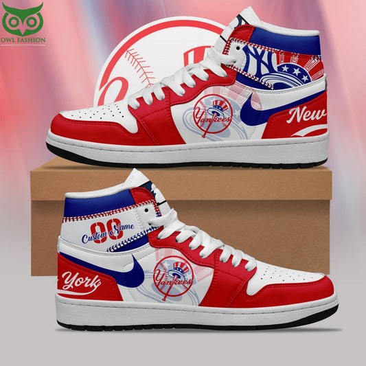 Ideafootwear New York Yankees AJ1 High Sneakers Shoes For Men And Women 12