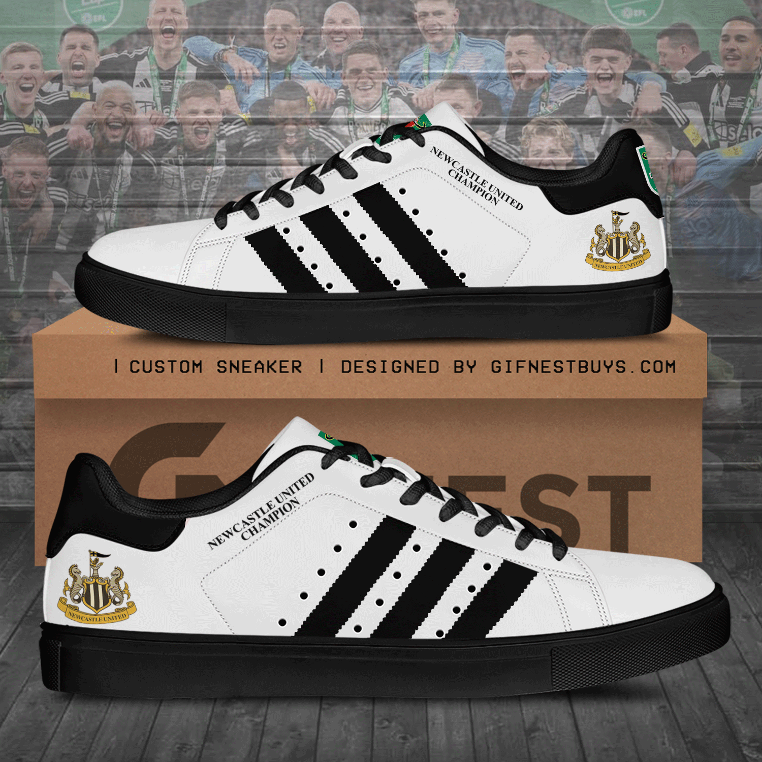 Ideafootwear Newcastle United Skate Stan Shoes Sneakes For Men And Women 3