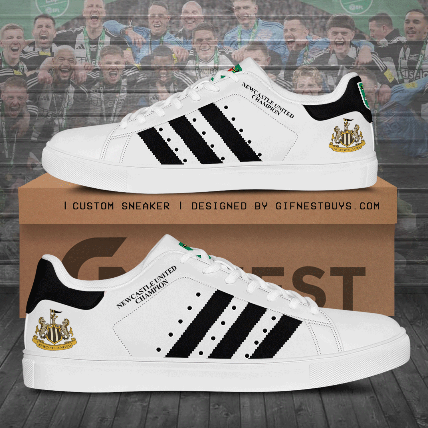 Ideafootwear Newcastle United Skate Stan Shoes Sneakes For Men And Women 3