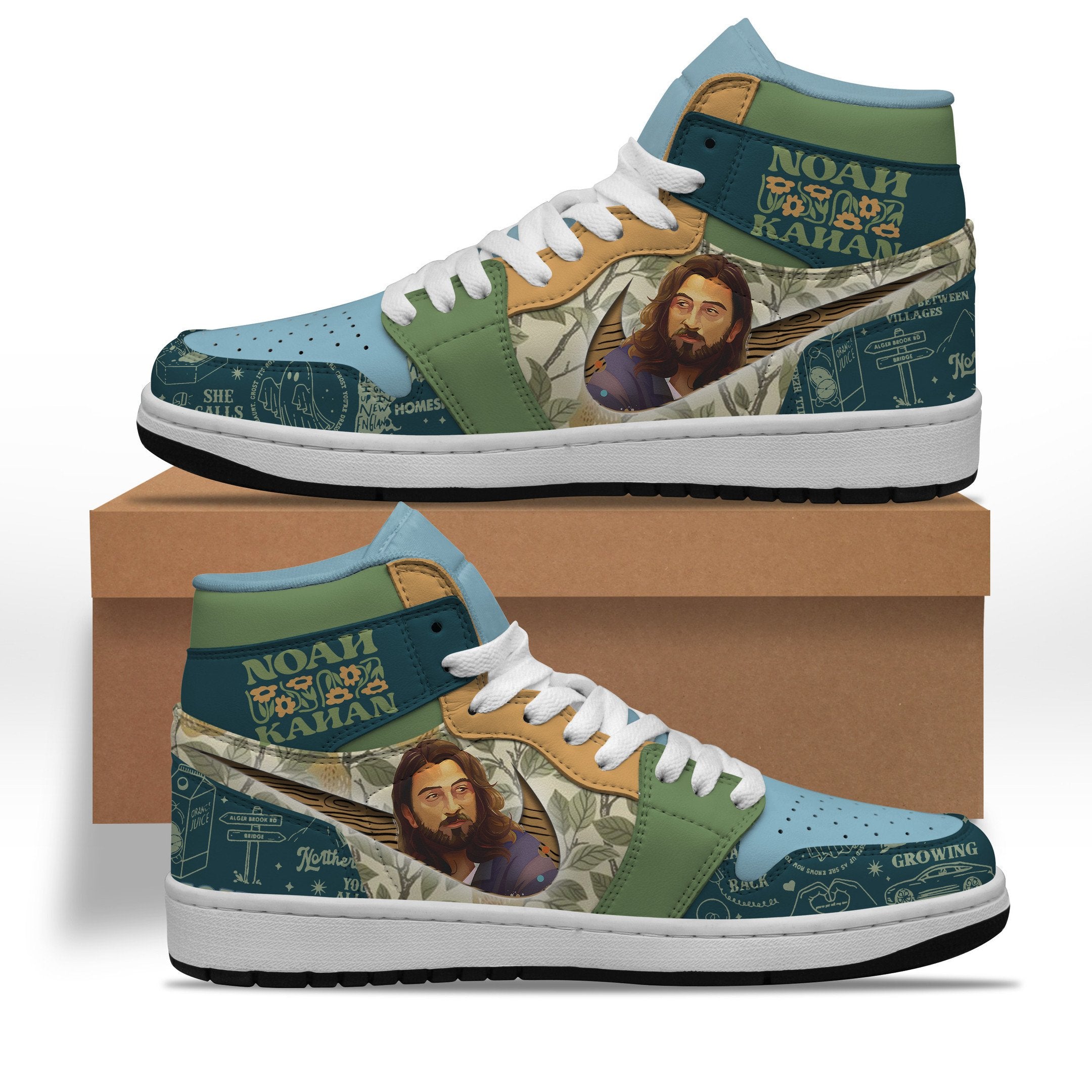 Ideafootwear Noah Kahan AJ1 High Sneakers Shoes For Men And Women 1