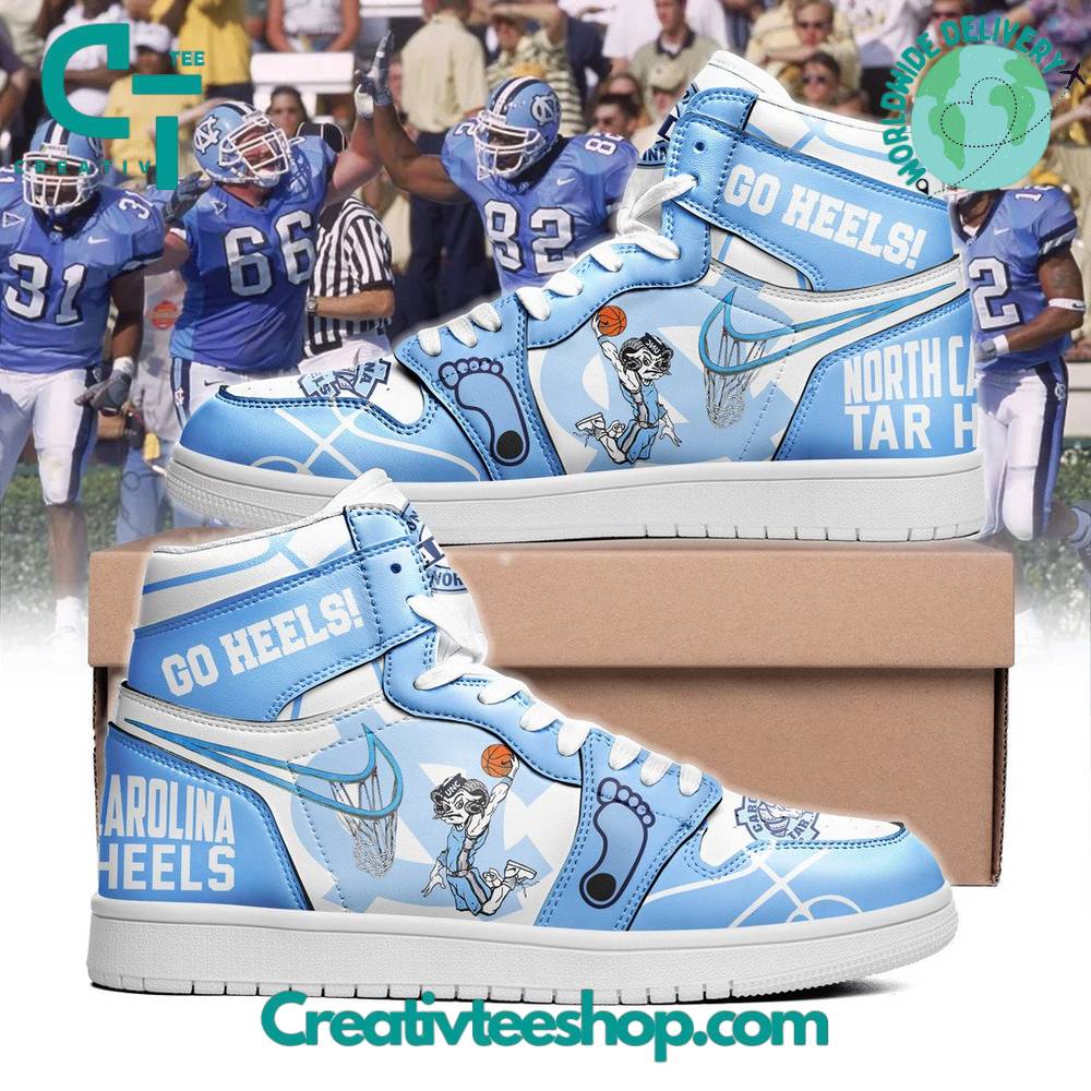 Ideafootwear North Carolina Tar Heels AJ1 High Sneakers Shoes For Men And Women 4