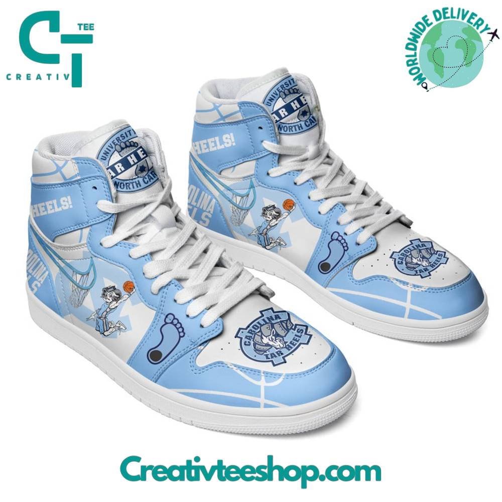 Ideafootwear North Carolina Tar Heels AJ1 High Sneakers Shoes For Men And Women 4