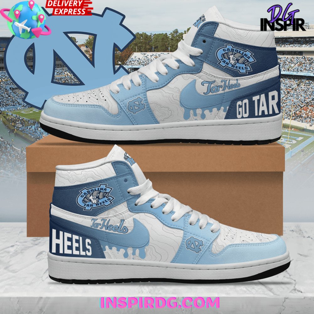 Ideafootwear North Carolina Tar Heels AJ1 High Sneakers Shoes For Men And Women 3