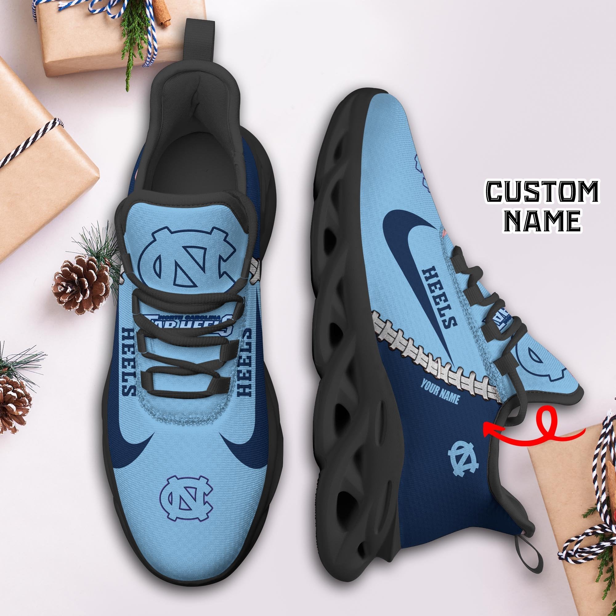 Ideafootwear North Carolina Tar Heels Max Soul Shoes Sneakers For Men And Women 2