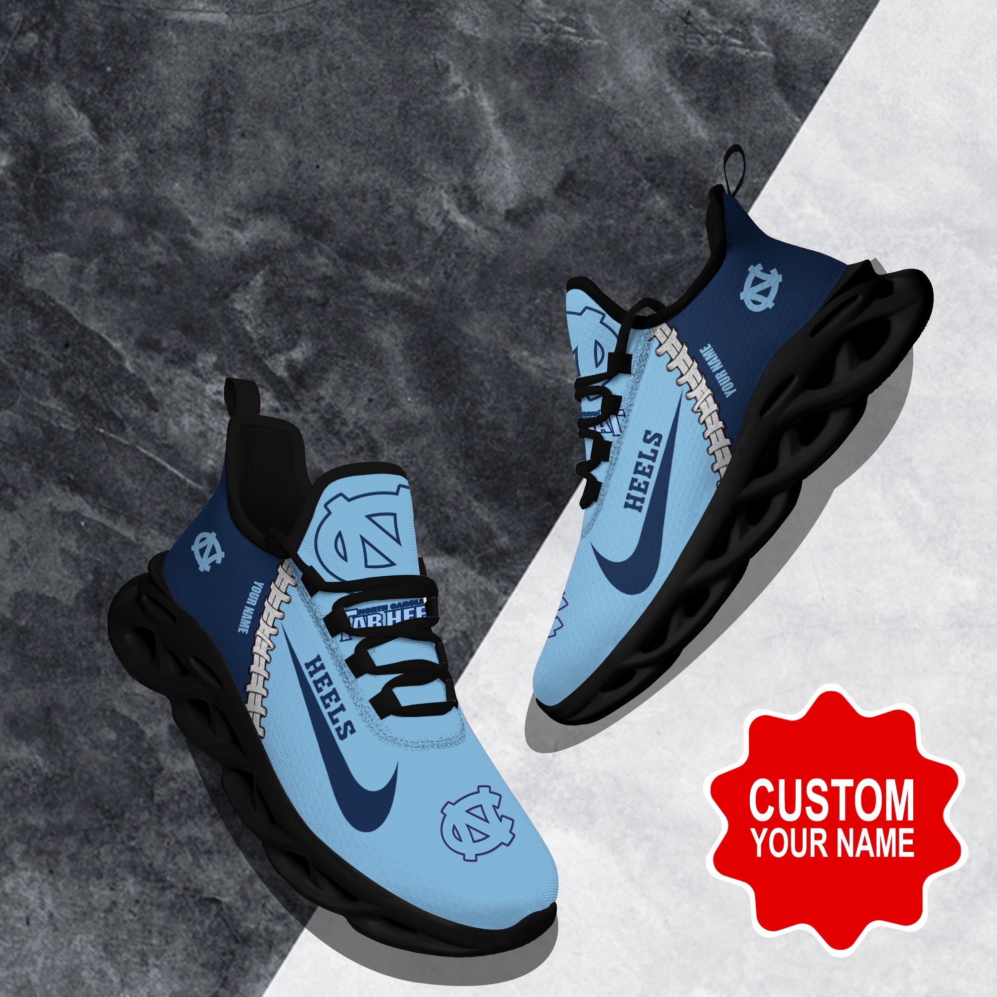 Ideafootwear North Carolina Tar Heels Max Soul Shoes Sneakers For Men And Women 2