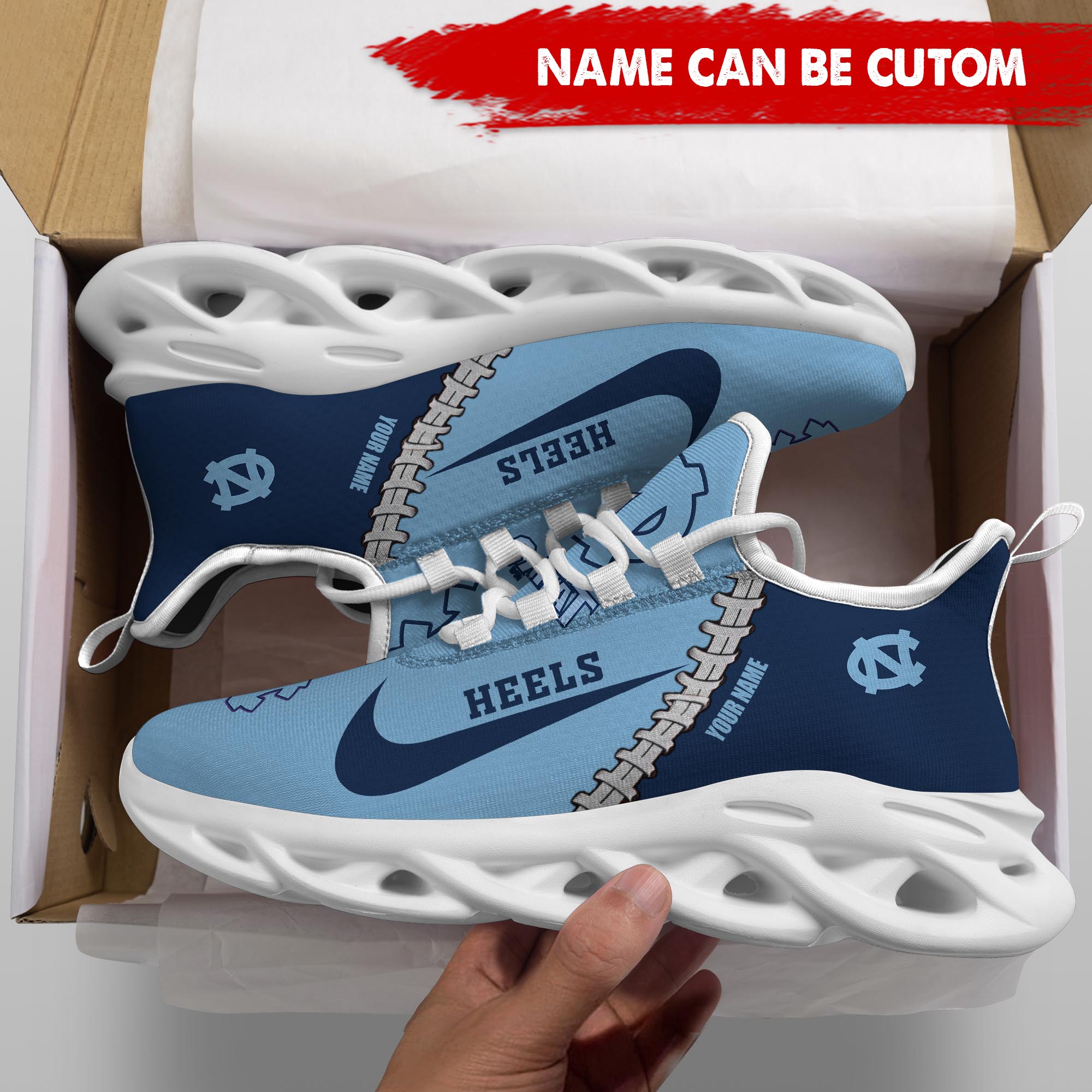 Ideafootwear North Carolina Tar Heels Max Soul Shoes Sneakers For Men And Women 2
