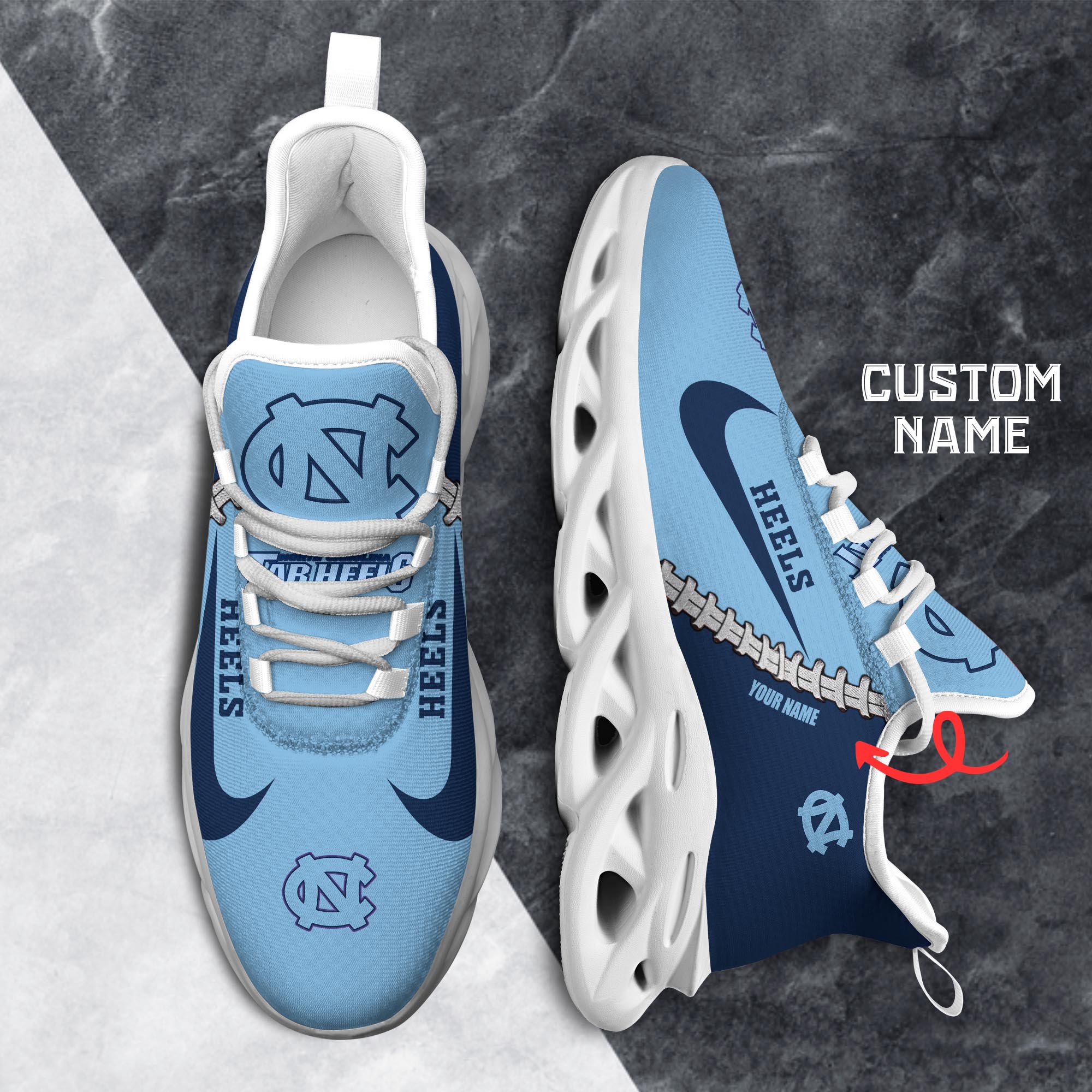 Ideafootwear North Carolina Tar Heels Max Soul Shoes Sneakers For Men And Women 2