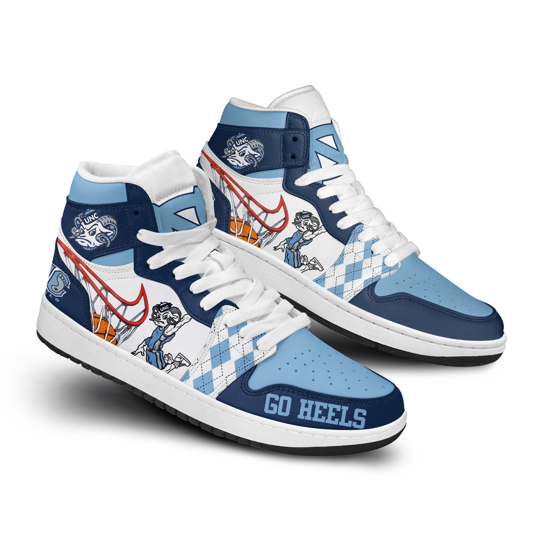 Ideafootwear North Carolina Tar Heels AJ1 High Sneakers Shoes For Men And Women 5