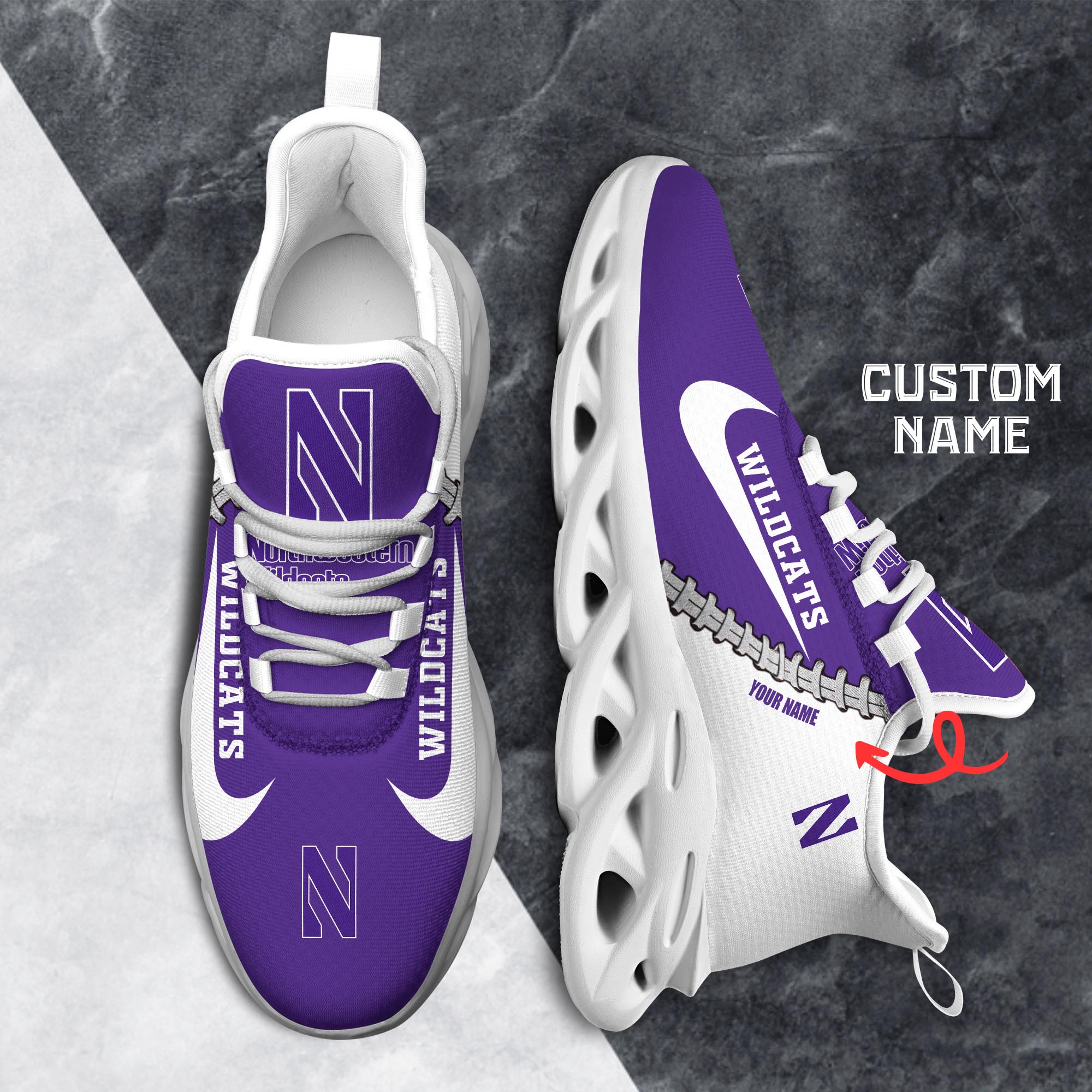 Ideafootwear Northwestern Wildcats Max Soul Shoes Sneakers For Men And Women 1