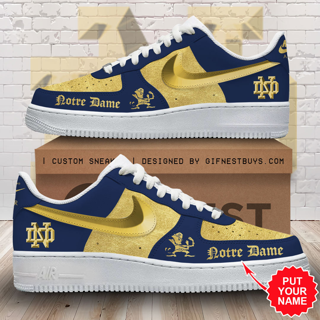 Ideafootwear Notre Dame Fighting Irish Air Low-Top Sneakers Shoes For Men And Women 2