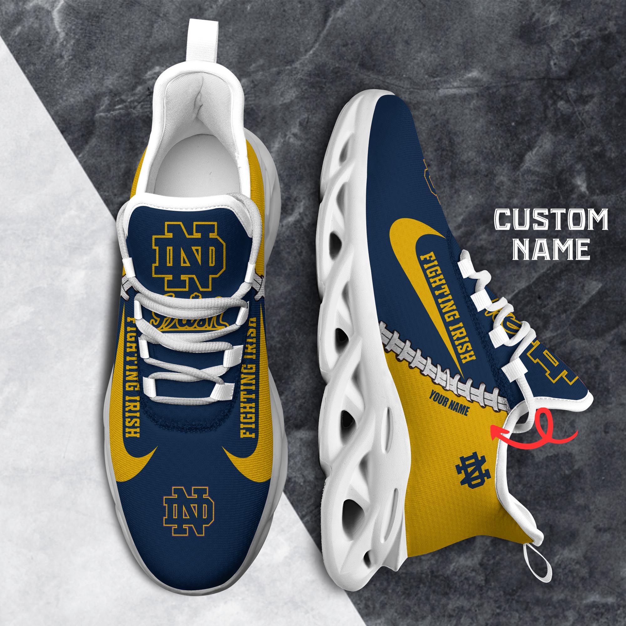 Ideafootwear Notre Dame Fighting Irish Max Soul Shoes Sneakers For Men And Women 2