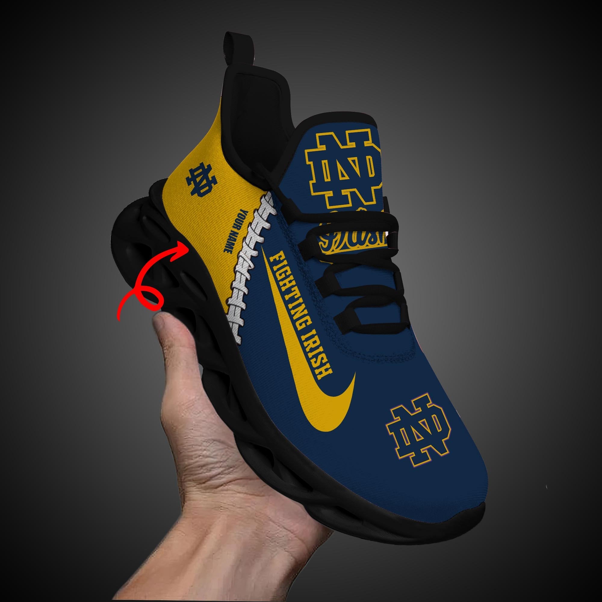 Ideafootwear Notre Dame Fighting Irish Max Soul Shoes Sneakers For Men And Women 2