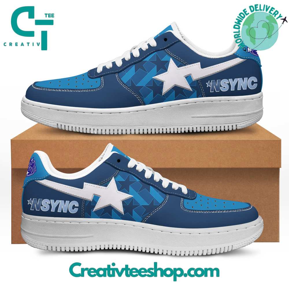 Ideafootwear NSYNC Band Blue Star  Air Low-Top Sneakers Shoes For Men And Women 1