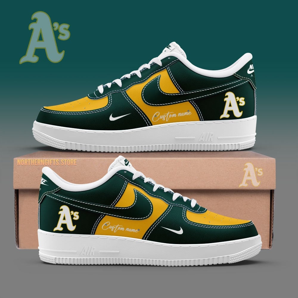 Ideafootwear Oakland Athletics Air Low-Top Sneakers Shoes For Men And Women 1