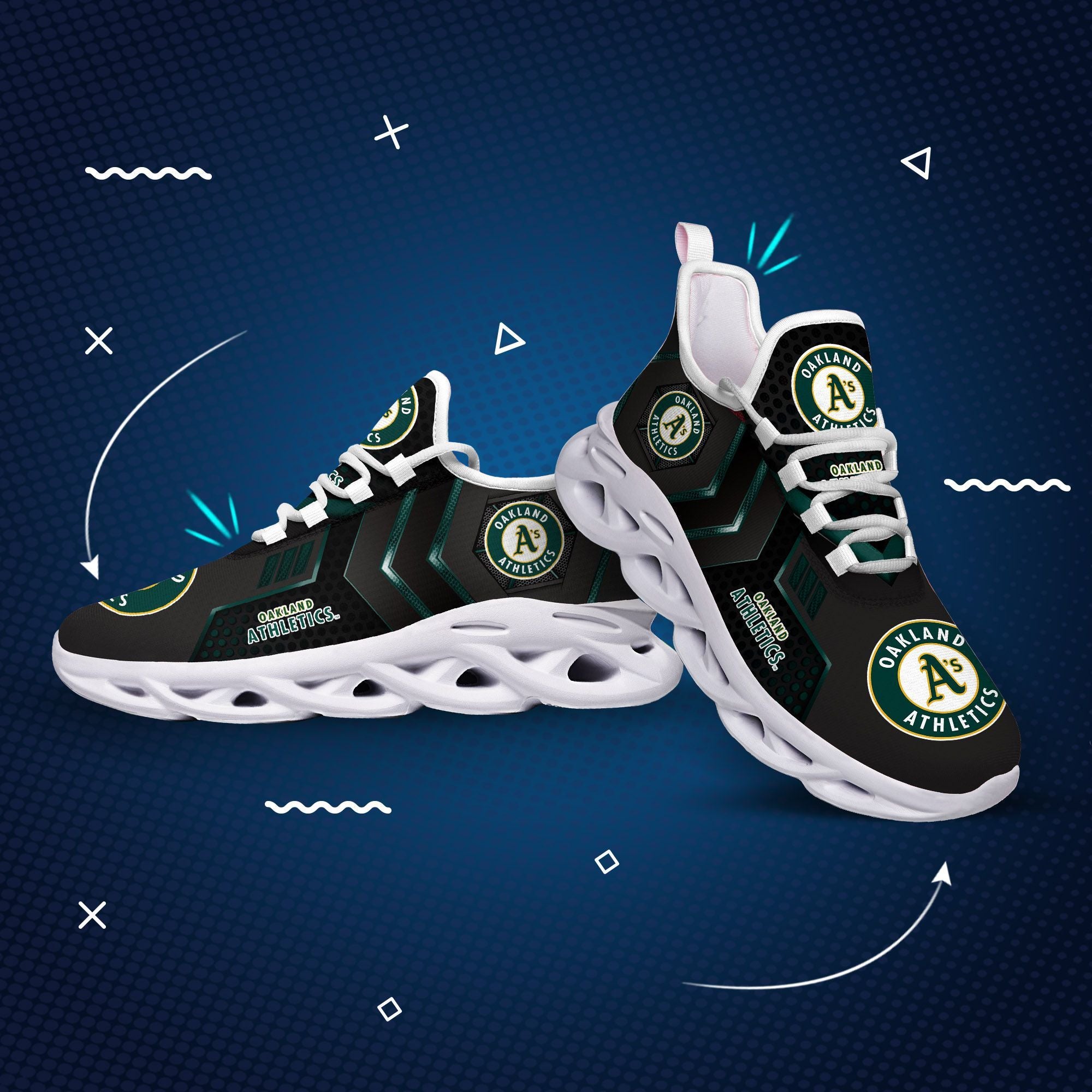 Ideafootwear Oakland Athletics Max Soul Shoes Sneakers For Men And Women 1