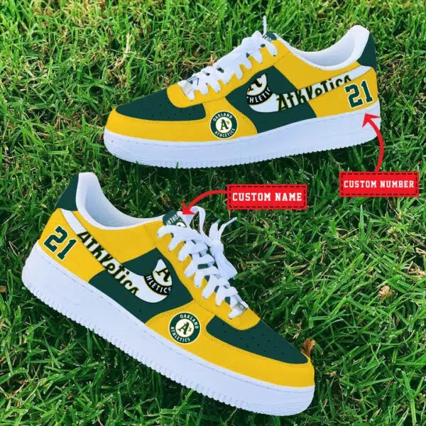 Ideafootwear Oakland Athletics MLB Air Low-Top Sneakers Shoes For Men And Women 1