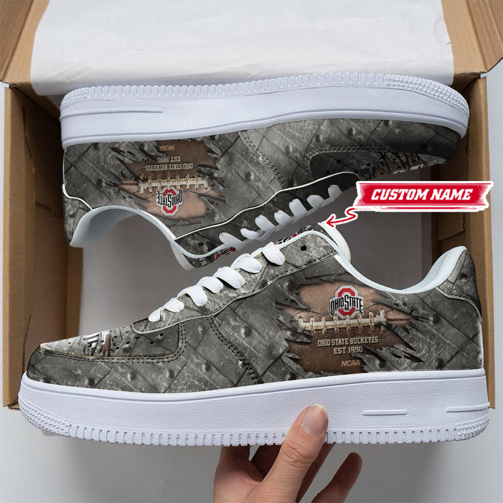 Ideafootwear Ohio State Buckeyes Air Low-Top Sneakers Shoes For Men And Women 2