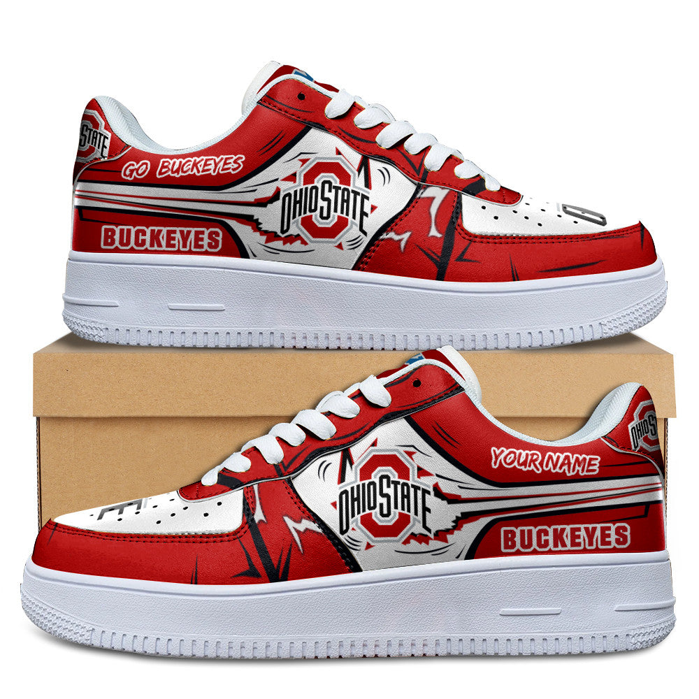 Ideafootwear Ohio State Buckeyes Air Low-Top Sneakers Shoes For Men And Women 1