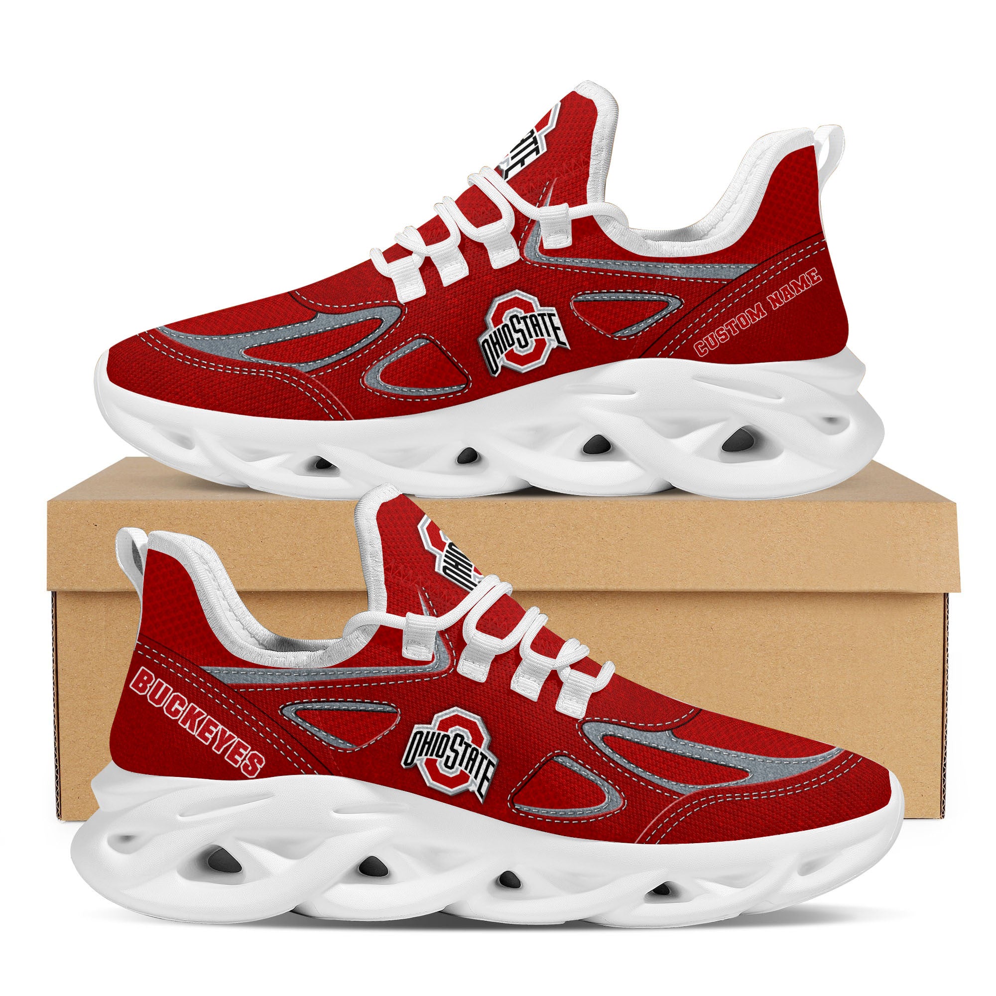 Ideafootwear Ohio State Buckeyes Max Soul Shoes Sneakers For Men And Women 5