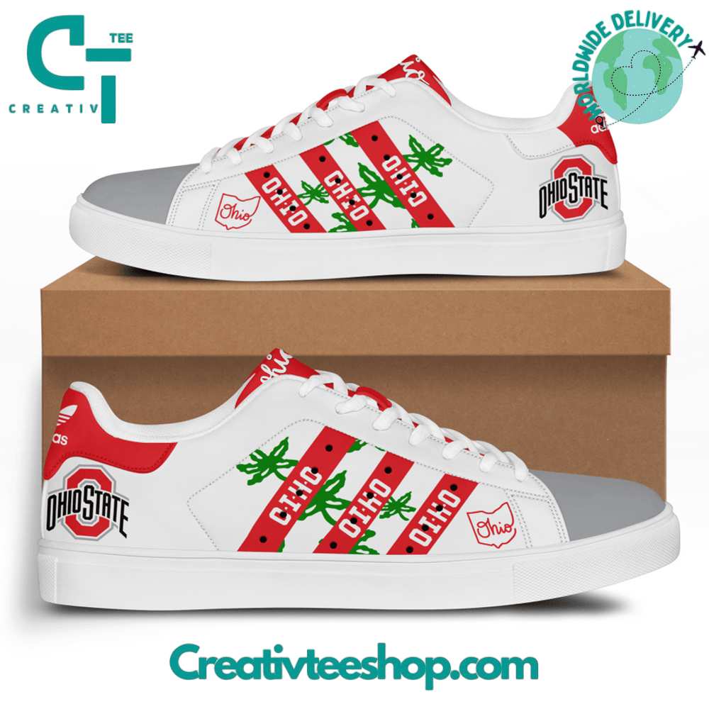 Ideafootwear Ohio State Buckeyes Skate Stan Shoes Sneakes For Men And Women 7