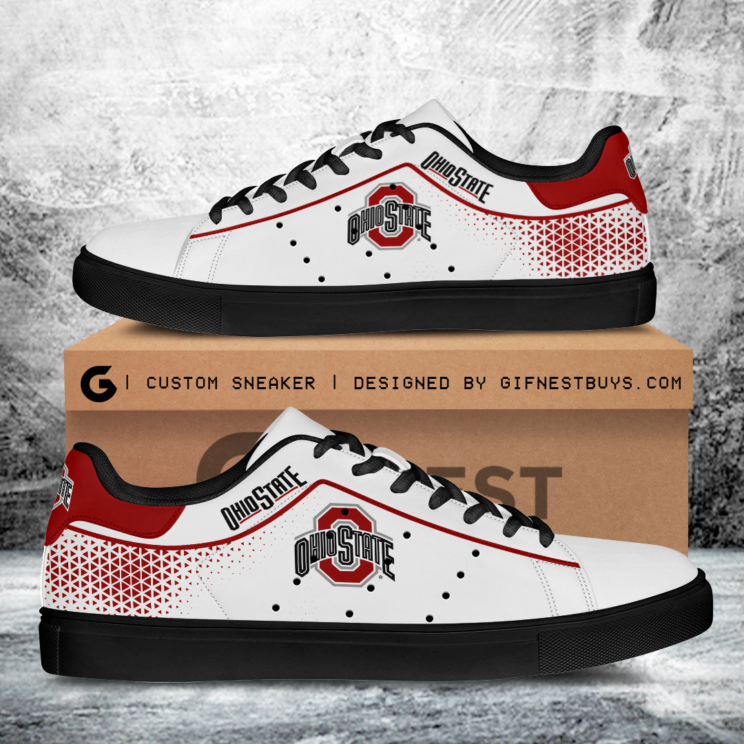 Ideafootwear Ohio State Buckeyes Skate Stan Shoes Sneakes For Men And Women 4