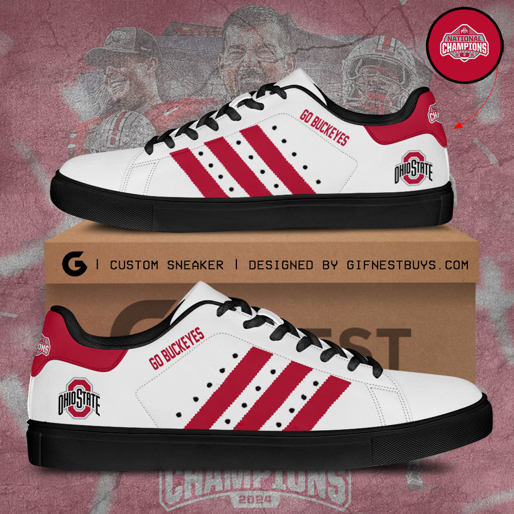 Ideafootwear Ohio State Buckeyes Skate Stan Shoes Sneakes For Men And Women 2