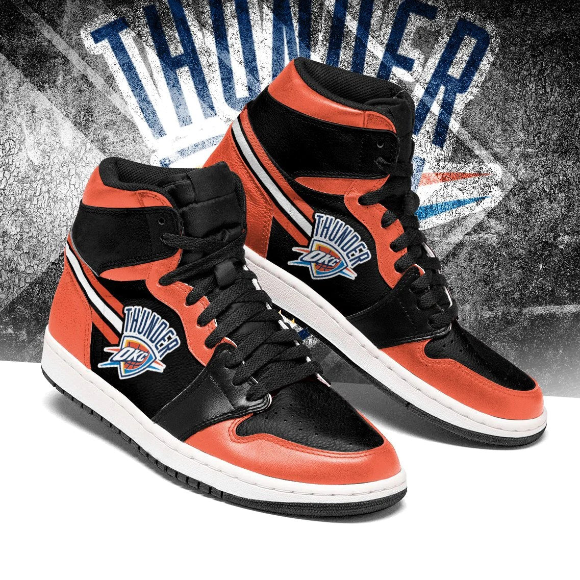 Ideafootwear Oklahoma City Thunder NBA AJ1 High Sneakers Shoes For Men And Women 3