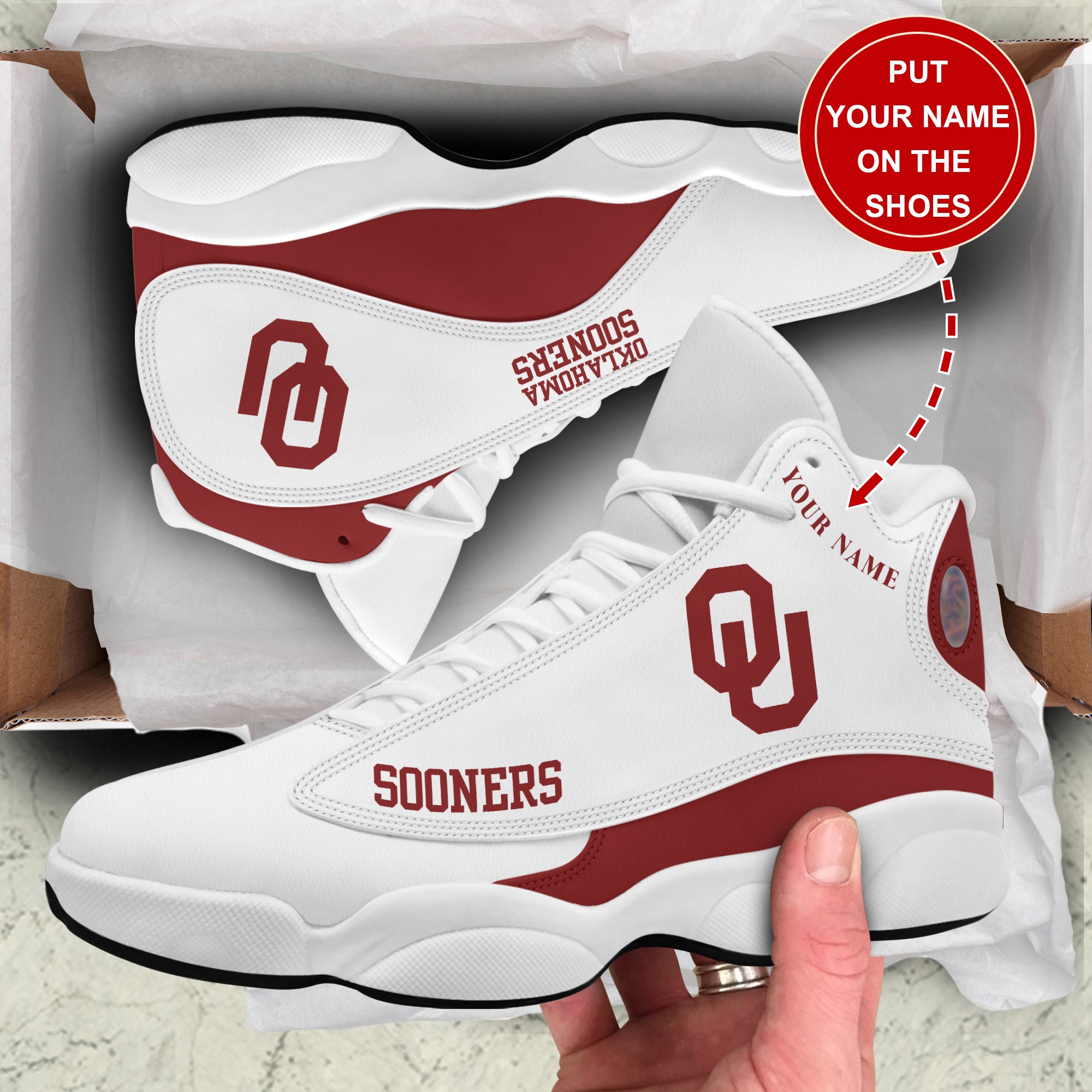 Ideafootwear Oklahoma Sooners AJ13 Sneakers Shoes For Men And Women 1