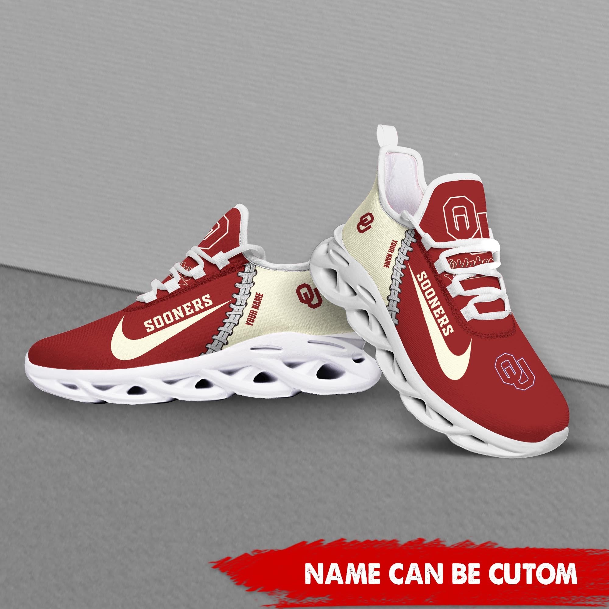 Ideafootwear Oklahoma Sooners Max Soul Shoes Sneakers For Men And Women 2