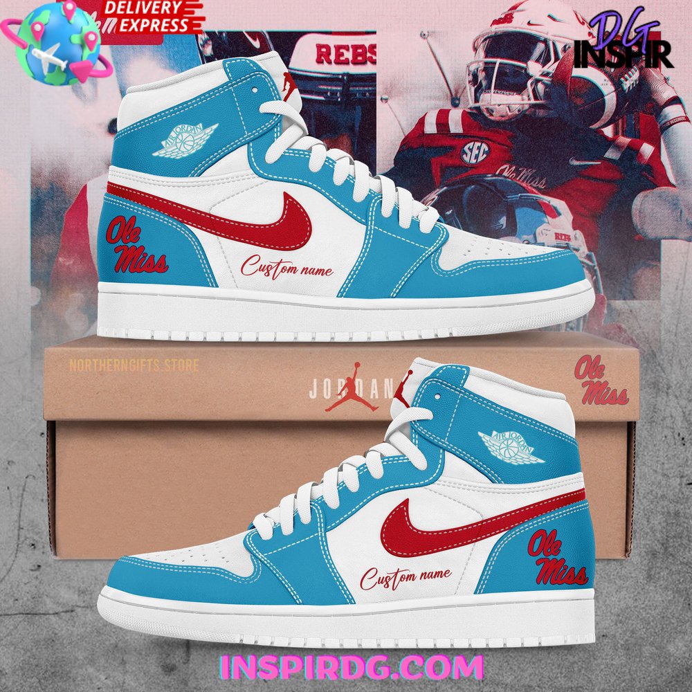 Ideafootwear Ole Miss Football AJ1 High Sneakers Shoes For Men And Women 1