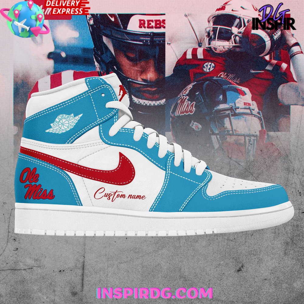 Ideafootwear Ole Miss Football AJ1 High Sneakers Shoes For Men And Women 1