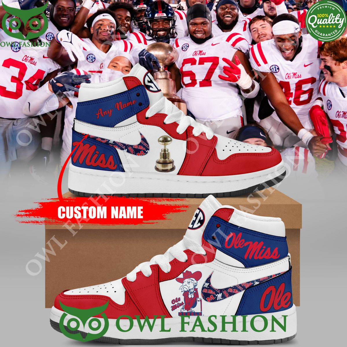 Ideafootwear Ole Miss Rebels AJ1 High Sneakers Shoes For Men And Women 4