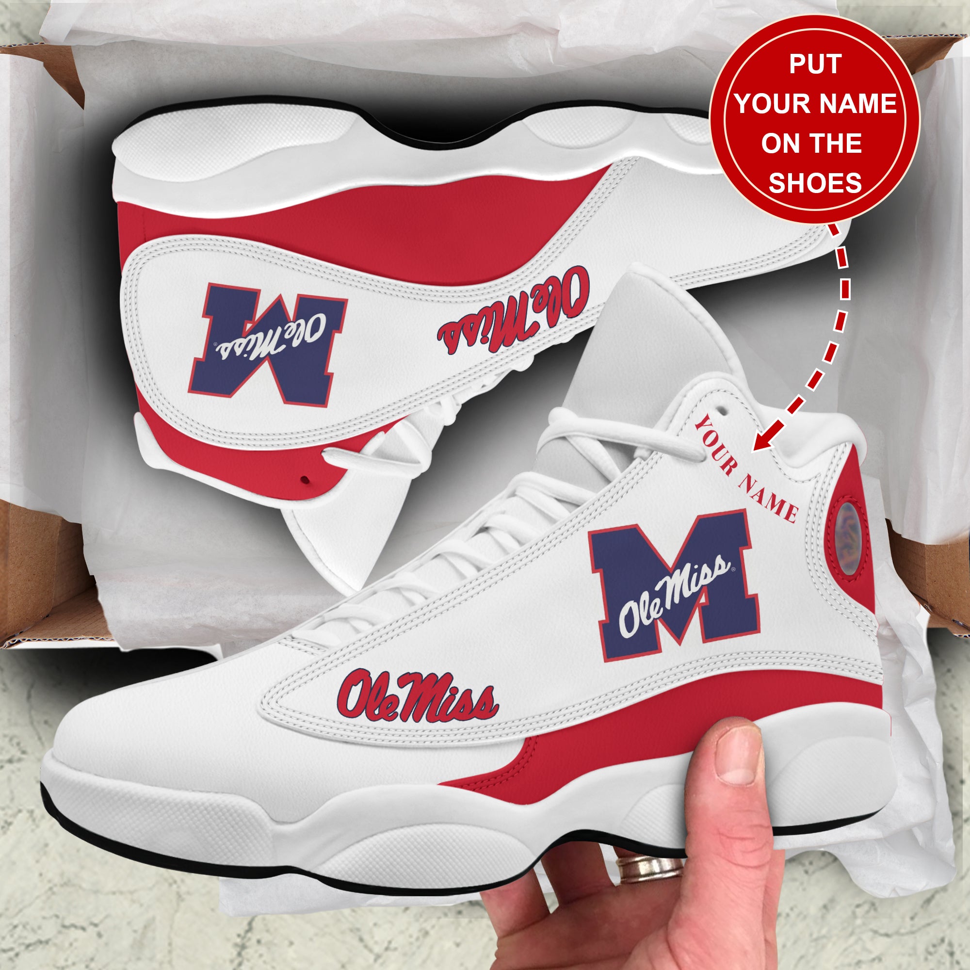Ideafootwear Ole Miss Rebels AJ13 Sneakers Shoes For Men And Women 1