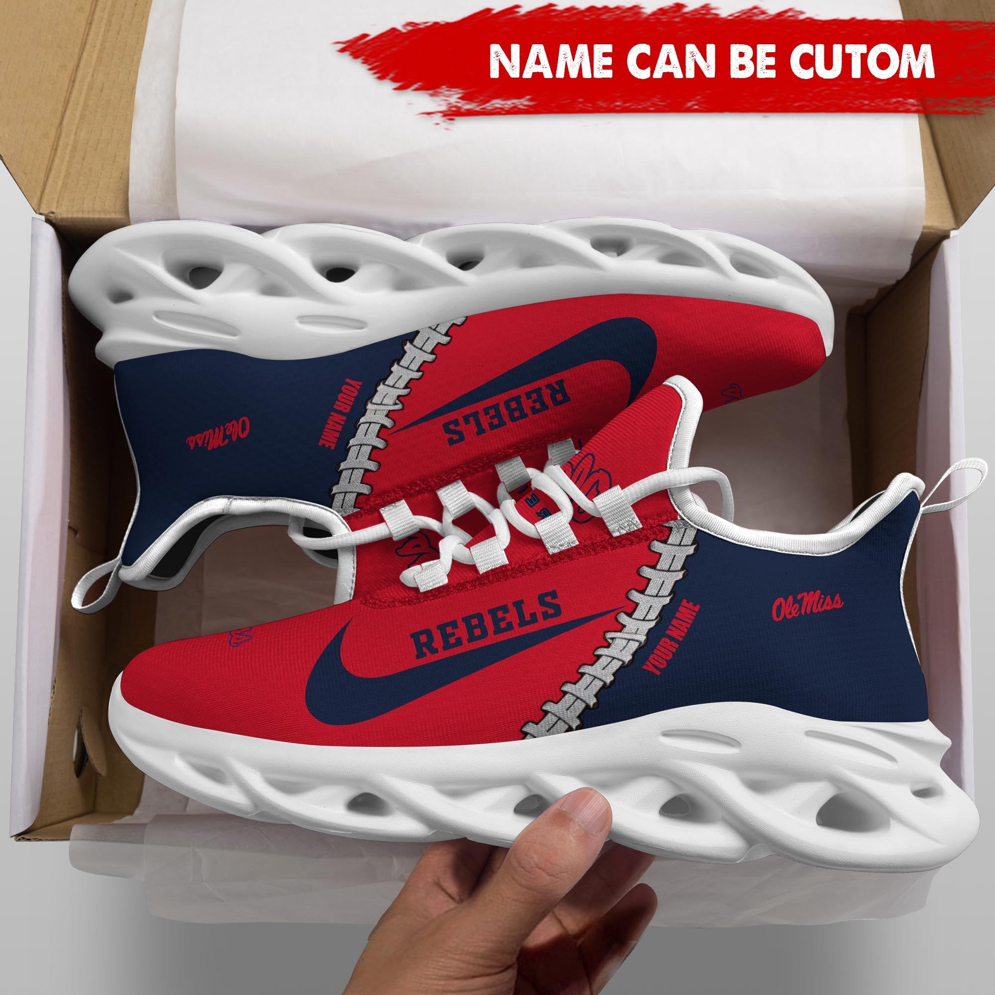 Ideafootwear Ole Miss Rebels Max Soul Shoes Sneakers For Men And Women 2