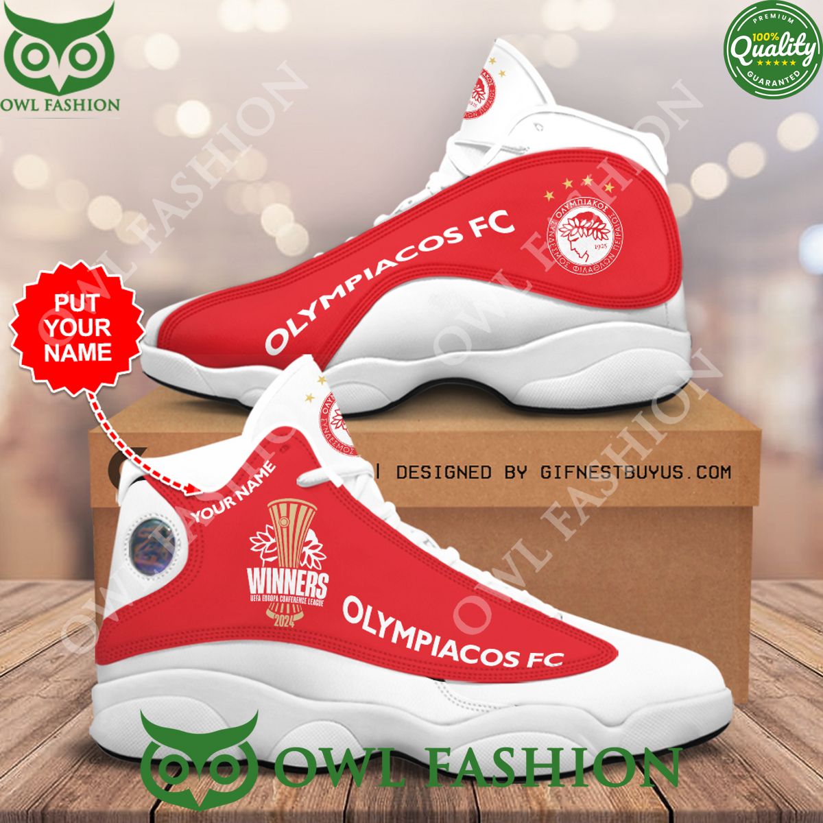 Ideafootwear Olympiacos F.C. AJ13 Sneakers Shoes For Men And Women 2