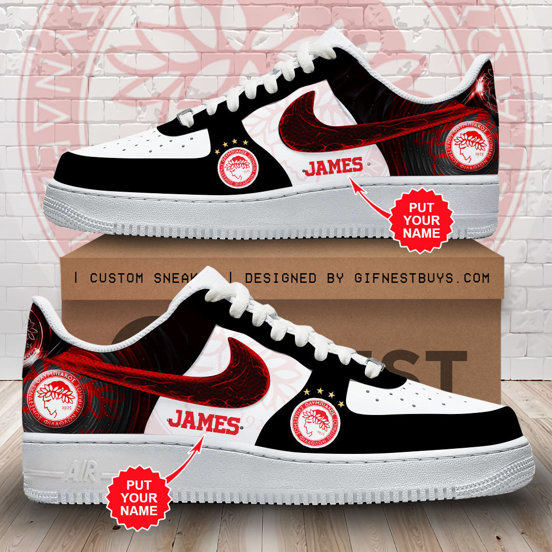 Ideafootwear Olympiakos F.C. Air Low-Top Sneakers Shoes For Men And Women 2
